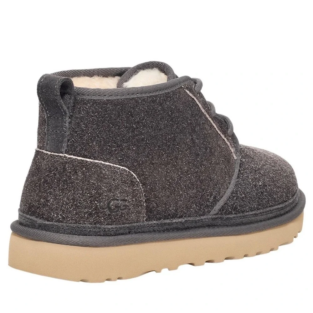UGG Neumel Shaggy Suede Dark Grey Mens Chukka Boots 1158219 DGRY Sz 8